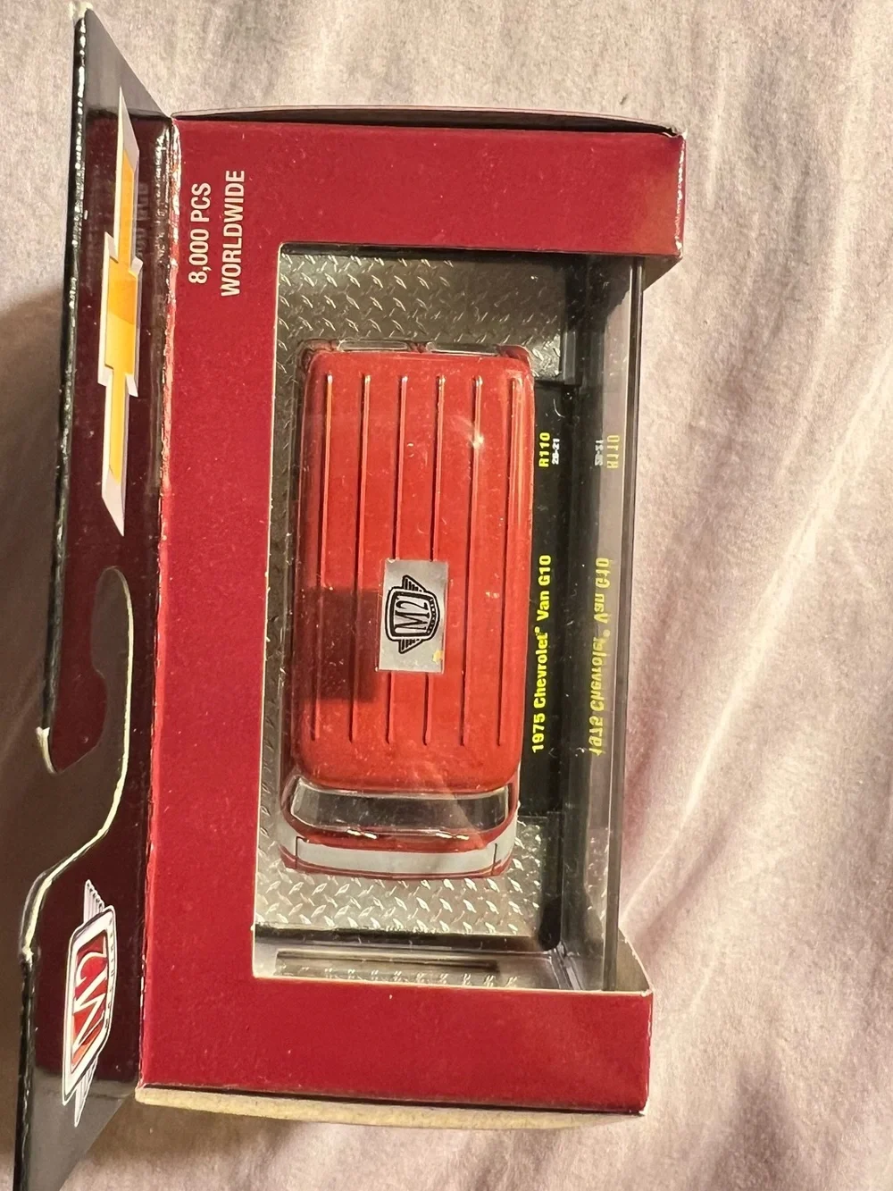 Machine 1975 Chevy Van G10 Die-Cast Toy - Orange and Silver Stripe